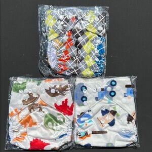 New Washable Reusable Colorful Baby Cloth Diaper Set